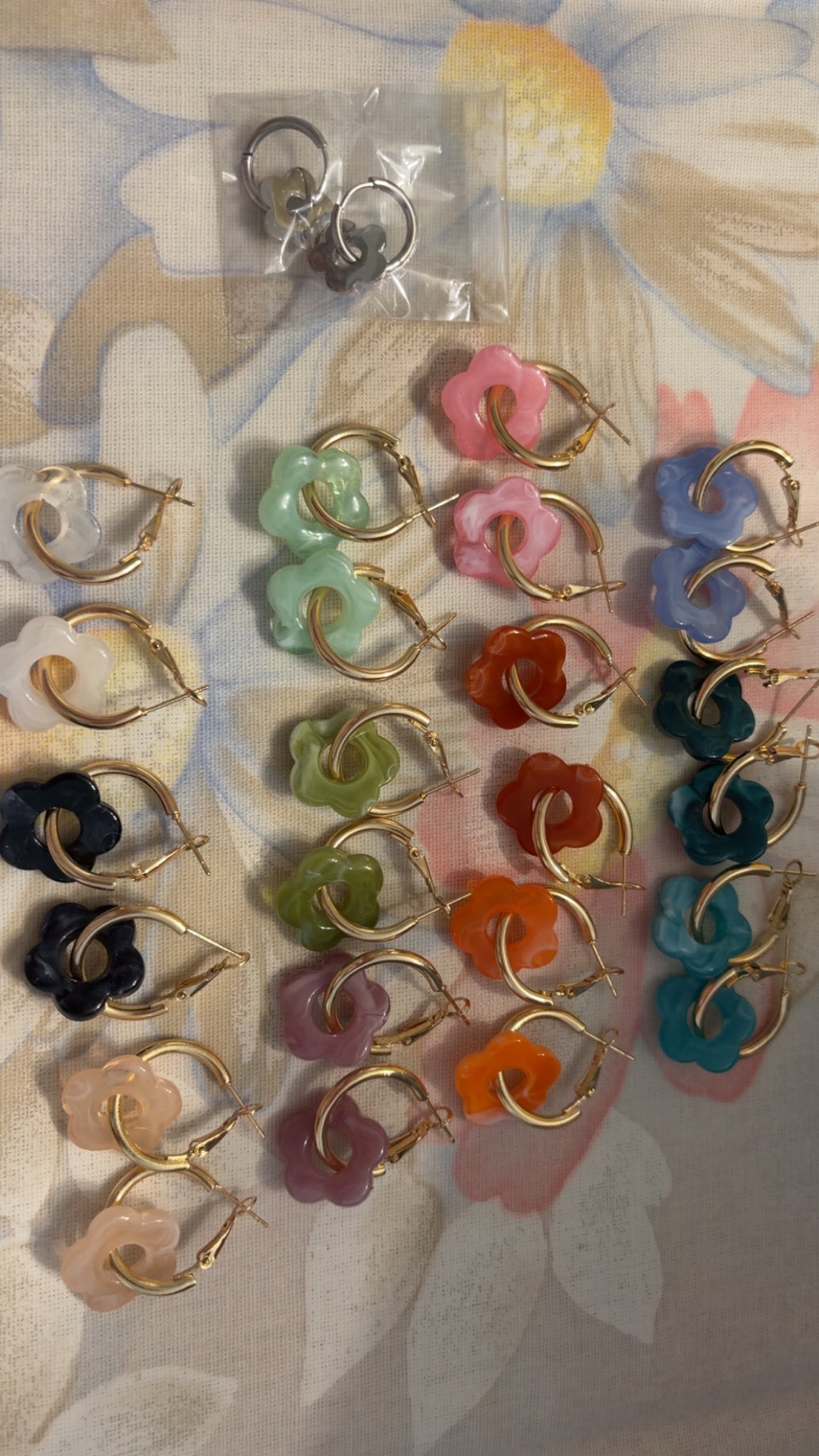 Boucle d’oreille fleur version 2