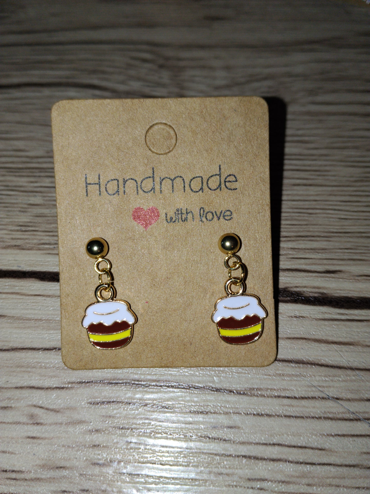 Boucle d'oreille pot de miel