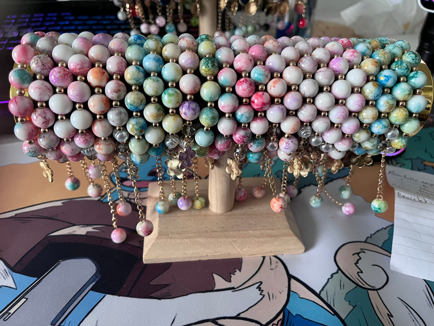 Bracelet perles en porcelaine