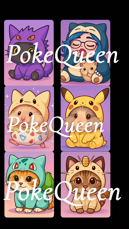 ✨ Collection « En kigurumi » – Lot de 6 stickers