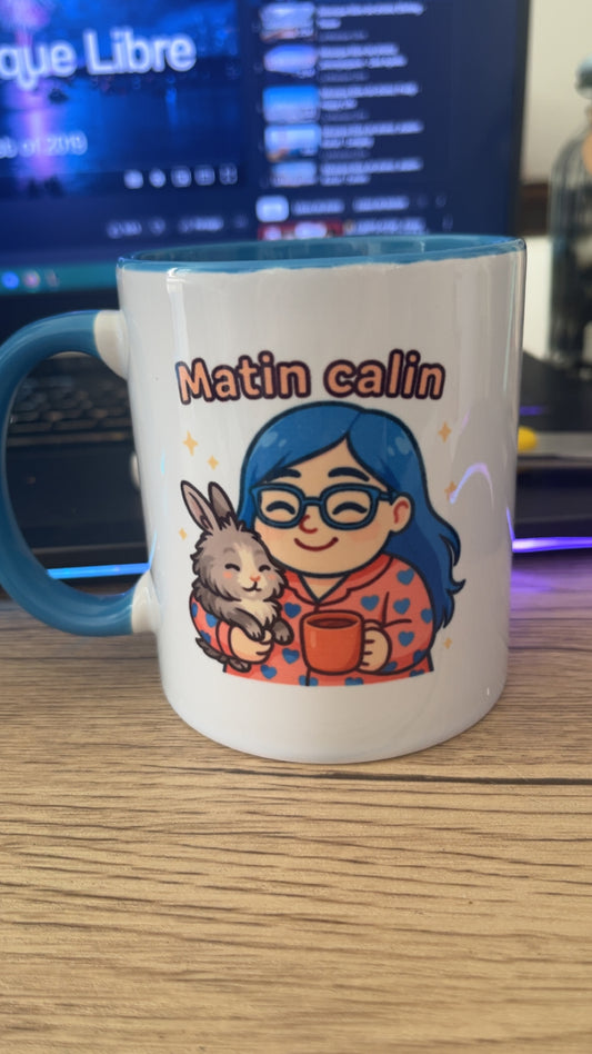 Tasse Matin calin avec Maïen – Modèle Bleu
