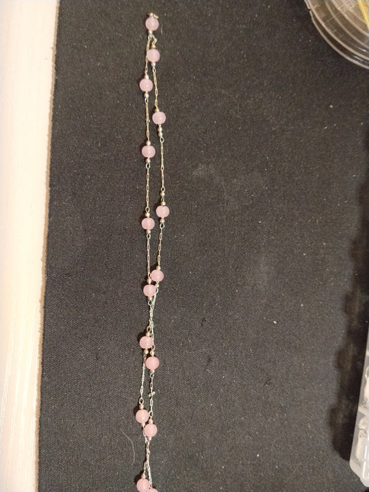 Chaine à perles rose