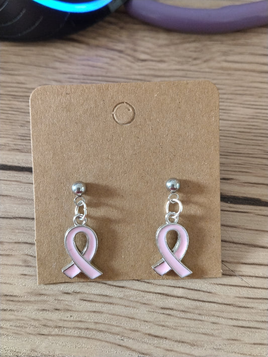Boucle d'oreille Octobre rose